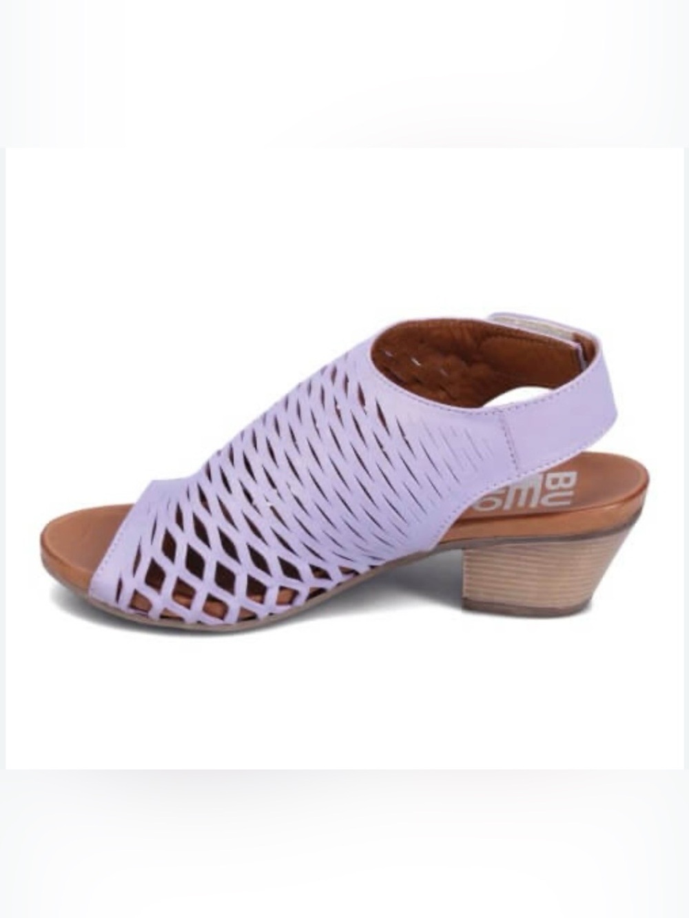Bueno Sz 10 / 41 Lacey Slingback Lilac Leather Open Toe Heeled Sandals